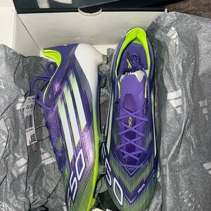 Adidas F50 Purple and Neon Green Cleats